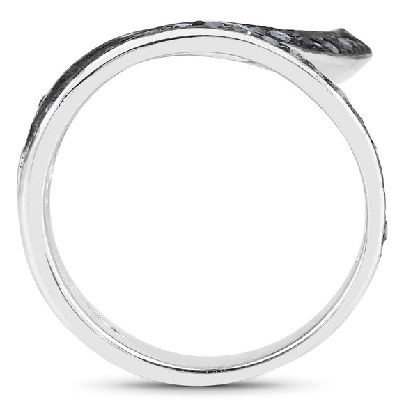 0.46 Carat Genuine Blue Diamond .925 Sterling Silver Ring