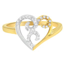 10K Two-Toned Gold Diamond Heart Shape Cluster Ring (1/6 Cttw, H-I Color, I1-I2 Clarity) - Size 6-2