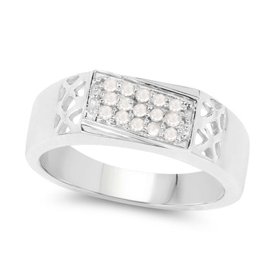0.23 Carat Genuine White Diamond .925 Sterling Silver Ring - 0