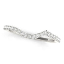 14k White Gold Modern Curved Diamond Wedding Band (1/6 cttw)-1