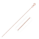 14k Rose Gold Classic Box Chain 0.6mm-1