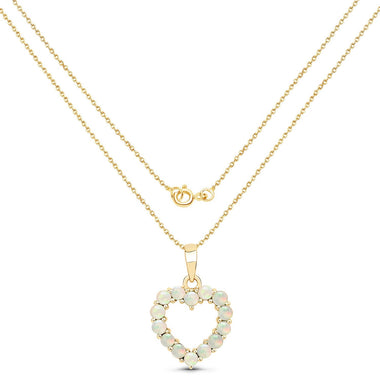 0.42 Carat Genuine Ethiopian Opal 10K Yellow Gold Pendant - 0