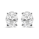 14K White Gold 3/4 Cttw Oval Shape Lab Grown Diamond Solitaire Stud Earrings (F-G Color, VS1-VS2 Clarity)-1