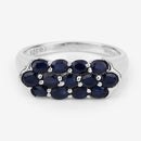 2.60 Carat Genuine Blue Sapphire .925 Sterling Silver Ring-4