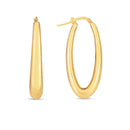 14k Yellow Gold Elongated Oval Hoops-1
