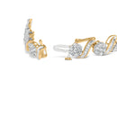 10k Yellow Gold 5.00 Cttw Round-Cut and Baguette-Cut Diamond Floral Link 7.25" Bracelet (I-J Color, I2-I3 Clarity)-2