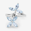 1.54 Carat Genuine Aquamarine .925 Sterling Silver Ring-4