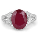 4.00 Carat Genuine Glass Filled Ruby .925 Sterling Silver Ring-3