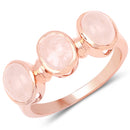 18K Rose Gold Plated 2.88 Carat Genuine Morganite .925 Sterling Silver Ring-1
