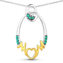 0.15 Carat Genuine Emerald .925 Sterling Silver Pendant-1