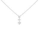 10K White Gold 1/5 Cttw Princess Cut Diamond 3 Stone Drop 18" Pendant Necklace (H-I Color, SI2-I1 Clarity)-3