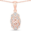 0.52 Carat Genuine Morganite and White Topaz .925 Sterling Silver Pendant-1