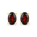 1.02 Carat Genuine Garnet .925 Sterling Silver Earrings-1