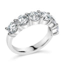 14K White Gold 3.0 Cttw Lab-Grown Diamond Shared Prong Set 6 Stone Band Ring (G-H Color, VS2-SI1 Clarity) - Ring Size 7-4