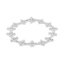 .925 Sterling Silver 1.0 cttw Miracle-Set Diamond 4 Leaf Clover Link Bracelet (I-J Clarity, I3 Color) - Size 7.25"-1