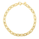 14k Yellow Gold Oval Domed Paperclip Chain Bracelet (5.30 mm)-2