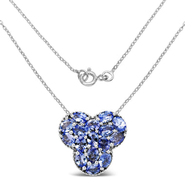 2.72 Carat Genuine Tanzanite .925 Sterling Silver Pendant - 0