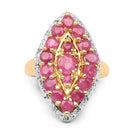 14K Yellow Gold Plated 2.30 Carat Genuine Ruby and White Topaz .925 Sterling Silver Ring-3