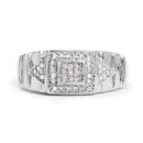 14K White Gold Plated 0.21 Carat Genuine White Diamond .925 Sterling Silver Ring-3