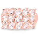 18K Rose Gold Plated 3.30 Carat Genuine Morganite .925 Sterling Silver Ring-3