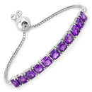 6.05 Carat Genuine Amethyst .925 Sterling Silver Bracelet-1