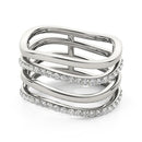 14k White Gold Multiple Band Design Ring with Diamonds (3/8 cttw)-2