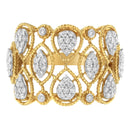 14K Yellow Gold Diamond Art Deco Ring (1/2 Cttw, H-I Color, I1 Clarity) - Size 7-3
