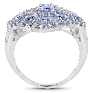 3.31 Carat Genuine Tanzanite .925 Sterling Silver Ring - 0