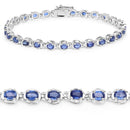 7.02 Carat Genuine Kyanite .925 Sterling Silver Bracelet-1