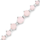 5.50 Carat Genuine Pink Opal and White Topaz .925 Sterling Silver Bracelet-3