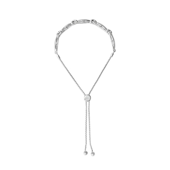 .925 Sterling Silver 1/10 Cttw Diamond X Link Bolo Bracelet (I-J Color, I2-I3 Clarity)