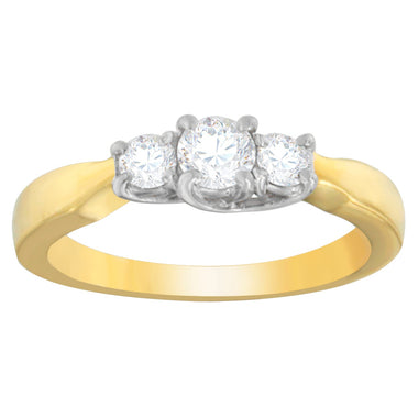 14K Two-Toned Gold 1/2 CTTW Round-cut Diamond Ring (G-H, SI1-SI2) - 0