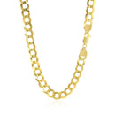 7.0mm 14k Yellow Gold Solid Curb Chain-3