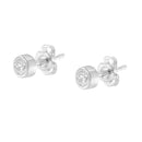 10K White Gold 1/5 Cttw Round Brilliant-Cut Near Colorless Diamond Bezel-Set Stud Earrings (H-I Color, I1-I2 Clarity)-4