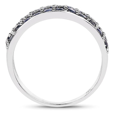 1.70 Carat Genuine Blue Sapphire .925 Sterling Silver Ring - 0