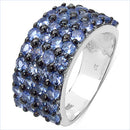 3.08 Carat Genuine Tanzanite .925 Sterling Silver Ring-2