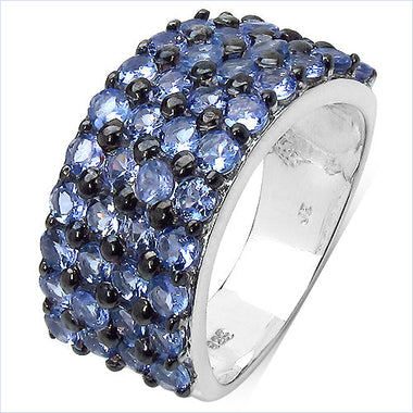3.08 Carat Genuine Tanzanite .925 Sterling Silver Ring - 0