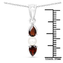 1.50 Carat Genuine Garnet and Pearl .925 Sterling Silver Pendant-3