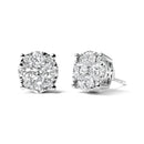 14K White Gold 2.00 Cttw Lab Grown Diamond Cluster Stud Earrings (G-H Color, VS1-VS2 Clarity)-2