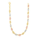 14k Tri Color Gold High Polish Puffed Mariner Link Chain-1