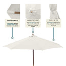 9ft Market Patio Umbrella 8 Rib Replacement Canopy Ivory Off-White-5