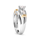 14K Yellow and White Gold 1/3 Cttw Marquise Diamond Cocktail Engagement Ring Set (H-I Color, SI1-SI2 Clarity) - Size 7-8