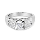 14K White Gold 1 1/4 Cttw Princess Cut Diamond Channel Set Engagement Ring (H-I Color, SI1-SI2 Clarity) - Ring Size 7-5