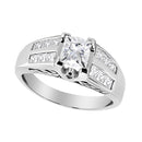 14K White Gold 1 1/4 Cttw Princess Cut Diamond Channel Set Engagement Ring (H-I Color, SI1-SI2 Clarity) - Ring Size 7-6