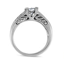 14K White Gold 1 1/4 Cttw Princess Cut Diamond Channel Set Engagement Ring (H-I Color, SI1-SI2 Clarity) - Ring Size 7-8