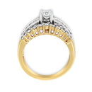14K Yellow and White Gold 1 1/2 Cttw Round and Princess-Cut Diamond Band Ring (H-I Color, SI2-I Clarity)-6