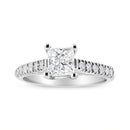 14K White Gold 1 1/5 Cttw 4-Prong Set Princess Diamond Classic Engagement Ring (I1-I2 Color, H-I Clarity) Ring Size 7-5