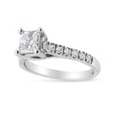 14K White Gold 1 1/5 Cttw 4-Prong Set Princess Diamond Classic Engagement Ring (I1-I2 Color, H-I Clarity) Ring Size 7-6