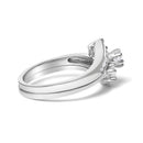14K White Gold 3/8 Cttw Diamond Swirl Engagement Bridal Ring Set-2
