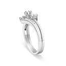 14K White Gold 3/8 Cttw Diamond Swirl Engagement Bridal Ring Set-4